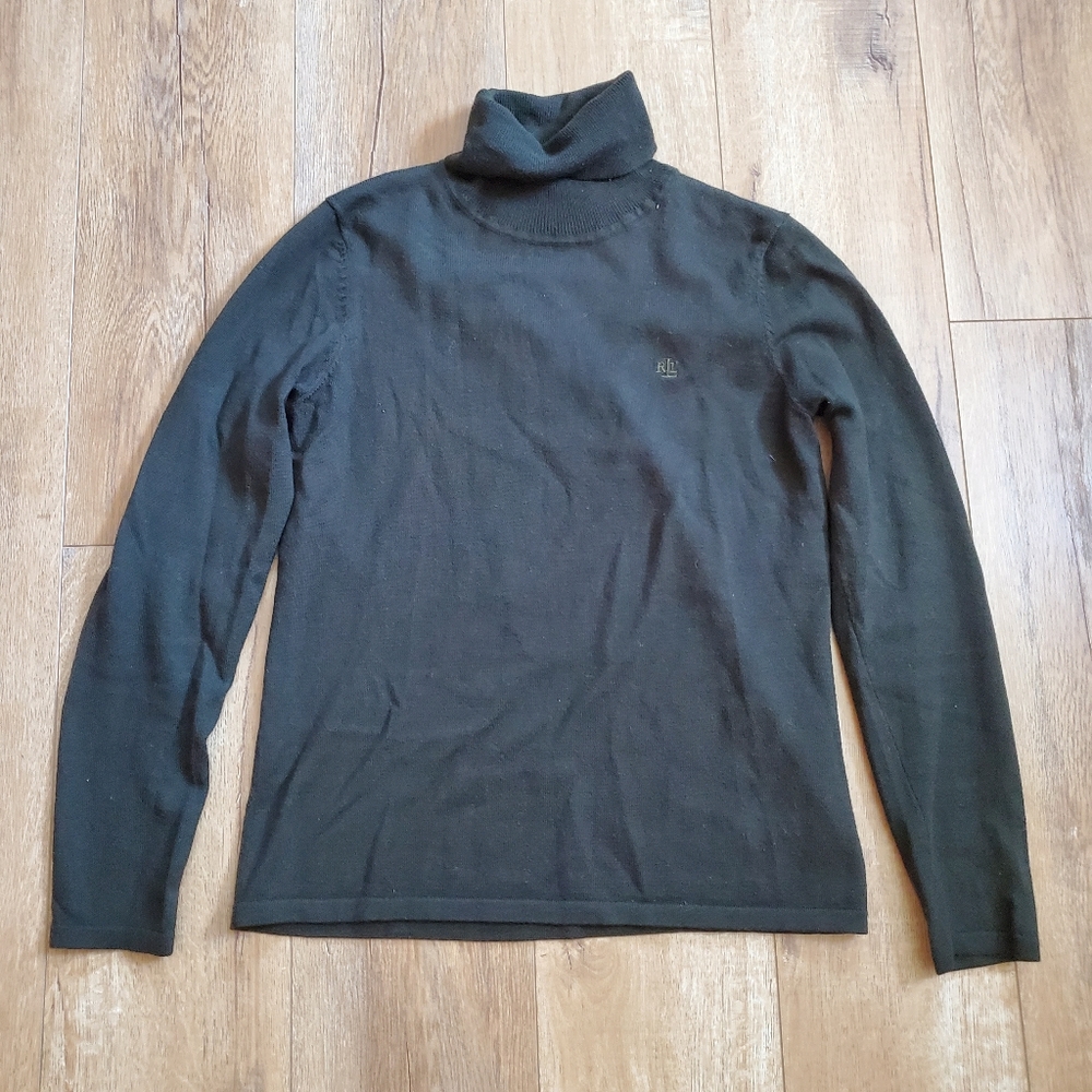 Lauren RALPH LAUREN Military Turtleneck Sweater Merino Wool Cotton Women’s M
